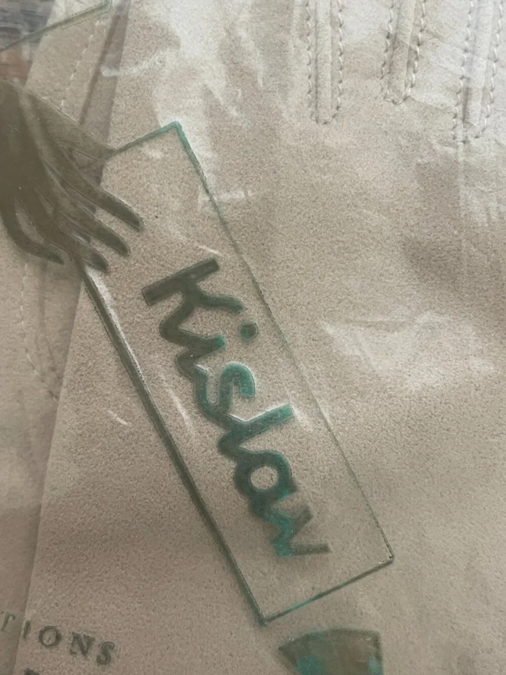Vintage Kislav Gloves Suede Tan Size 6 11" NWT Made in France - Picture 4 of 11